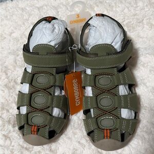 Gymboree Kids Olive Sandals with Orange Accents